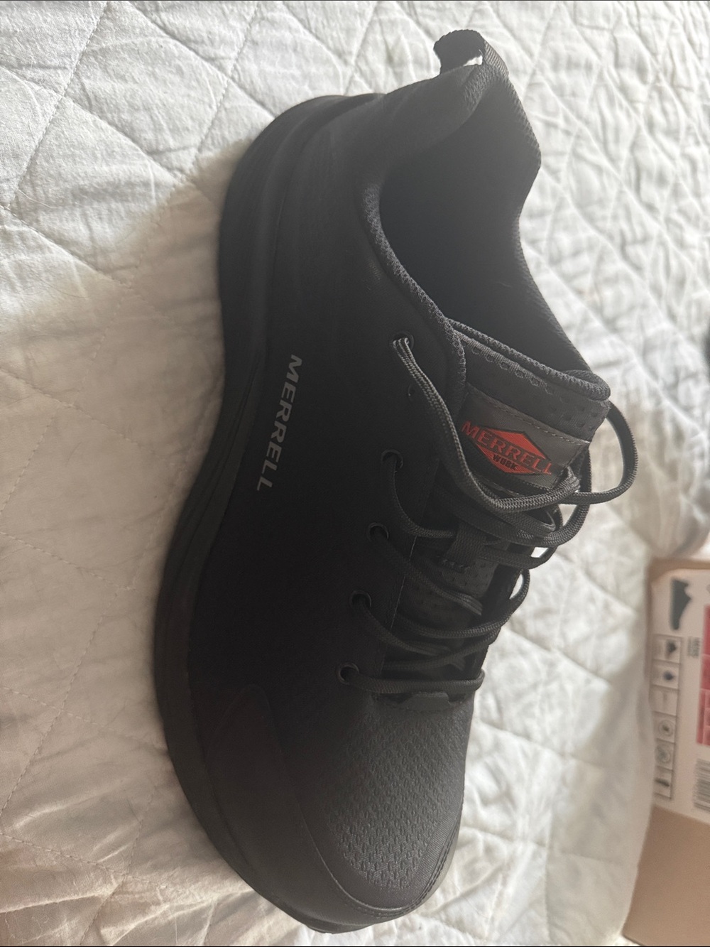 Merrell Black Lace-Up Men's Sneaker with Red Logo Accent